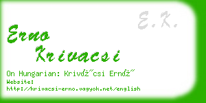 erno krivacsi business card